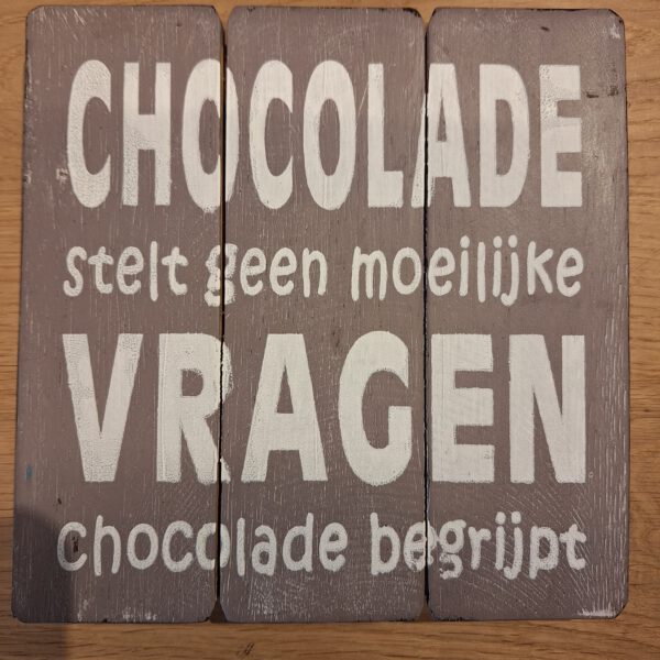 tekstbord  chocolade
